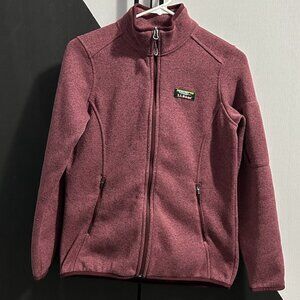L.L. Bean Mauve/Gray Flecked Full Zip Sweater Fleece Jacket‎ Women's Size XS